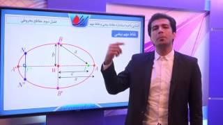 هندسه تحلیلی - مقاطع مخروطی - آشنایی با فرم کلی معادله بیضی و نقاط و خطوط مهم آن