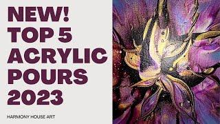 (753)  Harmony House Art's Top 5 Acrylic Pours of 2023!