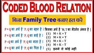 Coded Blood Relation हल करें बिना Family Tree बनाए Reasoning Short Trick