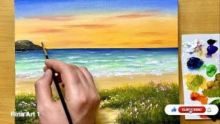 Seascape Painting / Acrylic Painting for Beginners