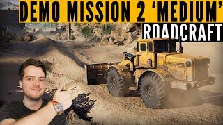 RoadCraft demo GAMEPLAY: Medium 'Clear the Way' (road plotting FAILS)