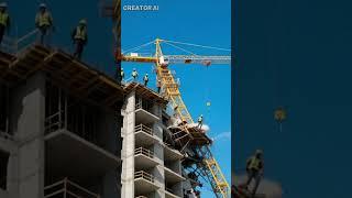 Tower Crane Destroys Building in Seconds!  #Shorts#crane #realestate #construction