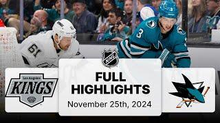 NHL Highlights | Kings vs. Sharks | November 25, 2024