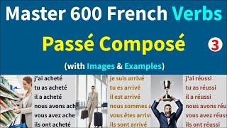 Master 600 Common French Verbs in passé composé with 3600 Example Sentences and Visuals