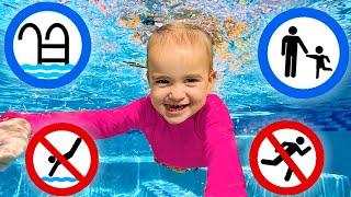 Alice learns safety rules in the pool - Useful story for kids