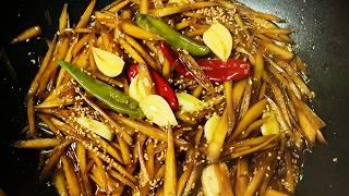 How to make chewy and crunchy stir-fried burdock