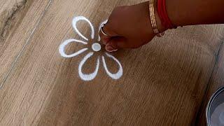 Easy & simple side border designs | Cute rangoli designs for beginners | Friday rangoli | Mini kolam