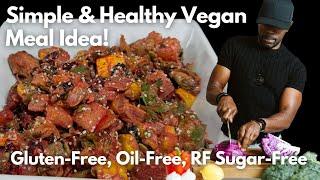 Simple & Healthy Vegan Meal Idea - Roasted Vegetable Salad W/ Sweet Sriracha-Tahini Sauce!