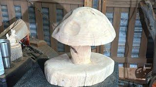 Woodchucker is live! Mushroom chainsaw carving clear coat sealer