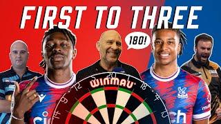 Olise and Eze throw darts with the Pros 