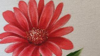 Como pintar Gerbera - Aula de pintura em tecido fácil