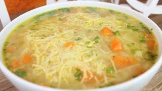 Grandma's noodle soup recipe, easy and quick to cook, perfect starter soup