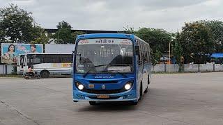 Back to Back GSRTC Bus Arriving and Departing From Bharuch Bholav.