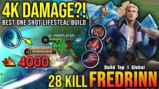 4K DAMAGE?! 28 Kills Fredrinn Best One Shot LifeSteal Build!! - Build Top 1 Global Fredrinn ~ MLBB