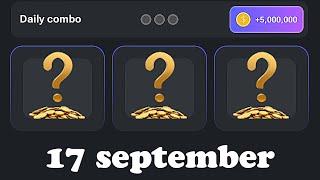 17 September 5 Million Coins Daily Combo Hamster Kombat !