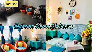Extreme Room Makeover without any furniture|Boho room decor