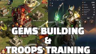 GEMS BUILDING , RESOURCES LOOTING & TROOPS TRAINING! - WAR AND ORDER GAMEPLAY