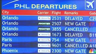 Strong winds lead to hundreds of flight delays at Philadelphia International Airport