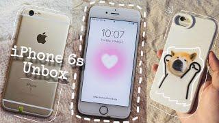 iPhone 6s (gold)  aesthetic unboxing  phone case + set up 