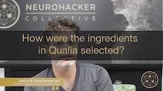 How were the ingredients in Qualia selected?