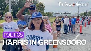 Thousands line up to see Kamala Harris in Greensboro