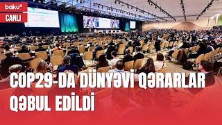 COP29-un 13-cü günü: Hansı mühüm nəticələr əldə edildi? -  CANLI