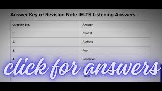 Revision Note IELTS Listening Answers (Answer Key)