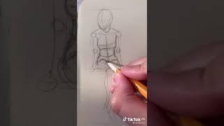 туториал как нарисовать сидящего человека/#tiktok #TikTok #видеоизтикток #тикток