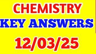 2nd PU ANNUAL EXAM 2025 CHEMISTRY KEY ANSWERS || TODAY'S EXAM CHEMISTRY KEY ANSWERS 2025 CLASS 12TH