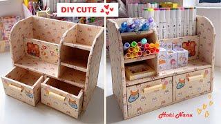 Cardboard craft ideas for decoration / Decor Bàn Học // DIY/CRAFT//Hoài Nanu