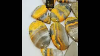 Natural Bumblebee Jasper Cabochon Gemstone, Patterned Bumblebee Jasper gemstone lot.