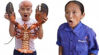 Hưng Vlog -Thách Mẹ Bà Tân Vlog Ăn Tôm Hùm Alaska Khổng Lồ Giá 6 Triệu Trong 10 Phút