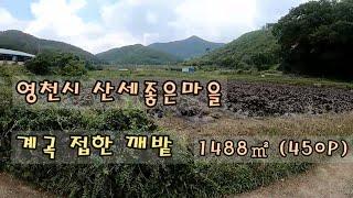 NO.328 영천부동산 임고면 청정마을 계곡접한 깨밭 산세좋고 전망좋은곳  1488㎡(450평) 매매 6,500만원 전원주택지 영천땅