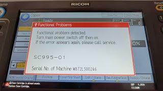 How to Reset Ricoh MP error code SC995-01, Replace Controlled or BCU Board