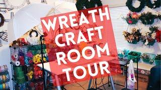 CRAFTROOM TOUR, WREATH CRAFTROOM TOUR, RIBBON ORGANIZATION, HOW TO ORGANIZE DECO MESH, WREATH ROOM