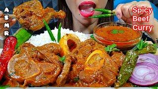 ASMR EATING SPICY BEEF CURRY WITH RICE Real Sounds