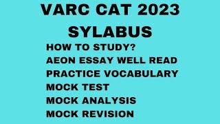 VARC: CAT 2023 Syllabus | Reading Comprehension: Major Preparation | 100% Pucca 99.99%ile & Attempts
