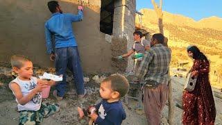 Plastering the walls of the house and nomadic life in the village