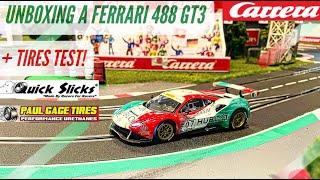 Carrera 132 Ferrari 488 GT3 Unboxing + Tire Test!