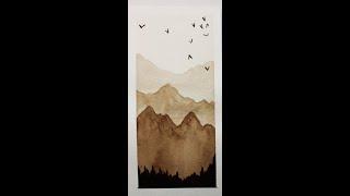 Easy Watercolor Idea for Beginners | Monotone Painting | One Colour Painting #shorts
