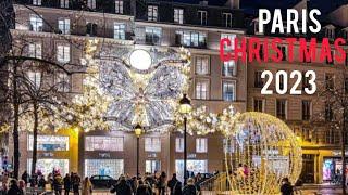 Paris Rue Saint-honoré walking tour [4K 60fps] |Place maurice barrès Christmas lights 2023