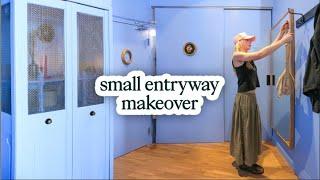 I painted it ALL blue | entryway makeover