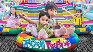 LEIKA PLAYS FUN HIDE AND SEEK WITH HER BESTFRIENDS AT PLAYGROUND PLAYTOPIA  FUNNY KIDS VIDEO