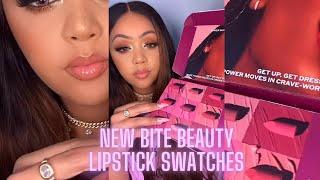 BEST NEW LIPSTICKS: BITE BEAUTY POWER MOVE SOFT MATTE LIPSTICK SWATCHES #SHORTS