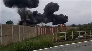 Italian aerobatic team Frecce Tricolori Aermacchi MB-339PAN plane crashed near Turin. pilot escaped