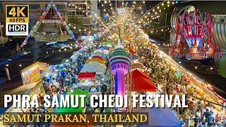 [SAMUT PRAKAN] Phra Samut Chedi Festival 2024 "Epic Street Foods & Amusement Park"|Thailand [4K HDR]