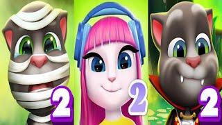 My Talking Angela2 vs My Talking Tom2 | IOS Andriod Gameplay | Tom2 wear Sports visor Ep4053