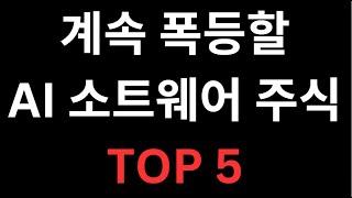 앞으로 1000% 오를 AI 소프트웨어 주식 TOP5 추천 (급등의 종목)