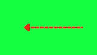 Red Dotted Animated Straight Line Arrow on Green Screen Background | 4K | ROYALTY FREE