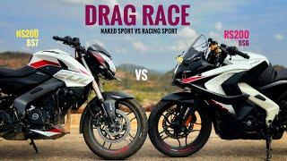 Bs7 NS200 vs RS200 Drag Race In Telugu #ns200 #bs7 #rs200 #dragrace